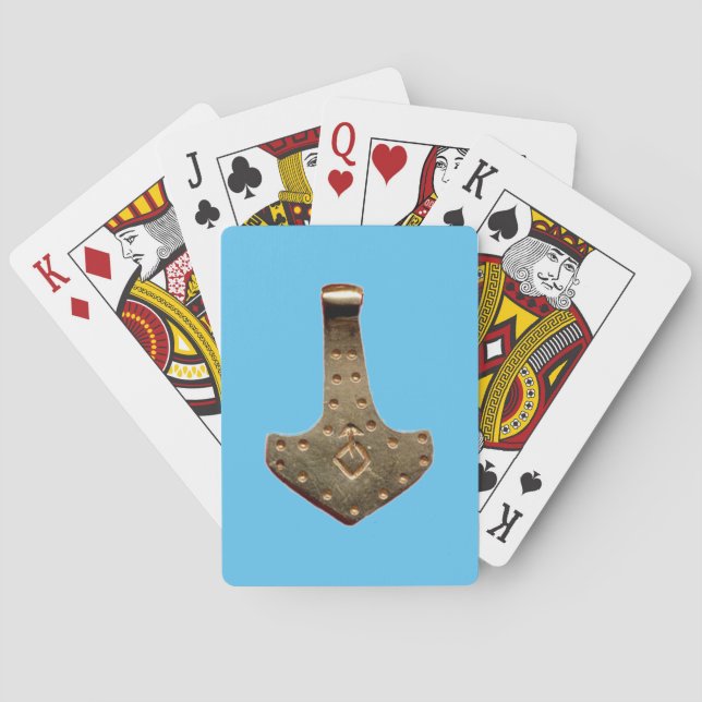 Guld Thor Hammer Blue Poker-kort Casinokort (Baksidan)