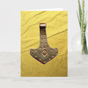 Guld Thor Hammer Guldåder gratulationskort Kort