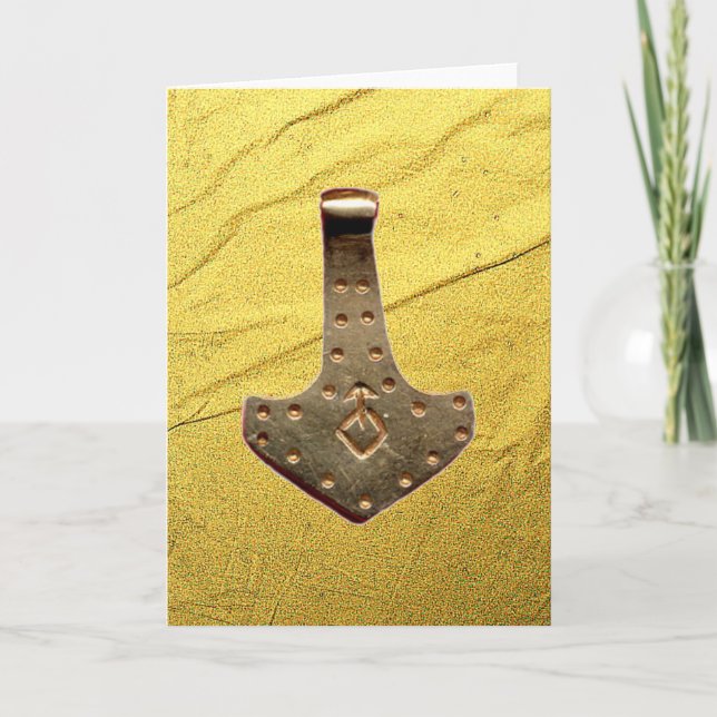 Guld Thor Hammer Guldåder gratulationskort Kort (Framsida)
