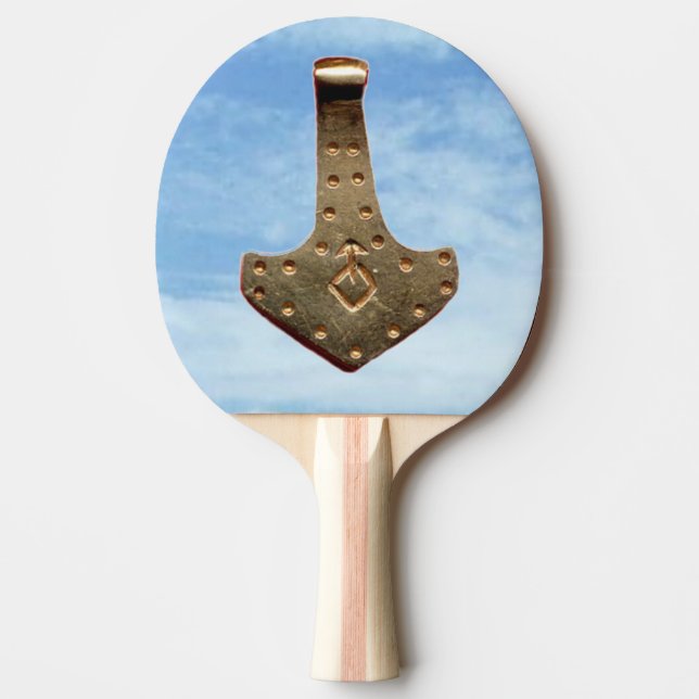 Guld Thor Hammer himlar ping pong paddle Pingisracket (Framsidan)