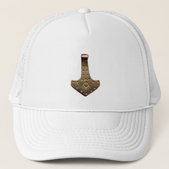 Guld Thor Hammer white hat Keps (Framsida)