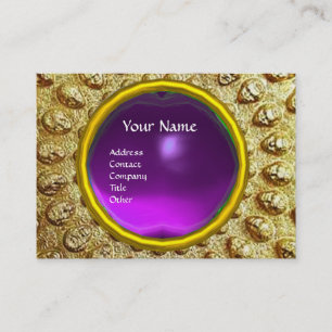 GULD THRACIAN DISK MONOGRAM Lila Amethyst Gem Visitkort