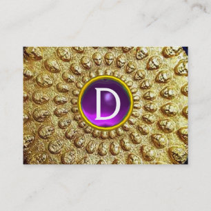 GULD THRACIAN DISK MONOGRAM Lila Amethyst Gem Visitkort