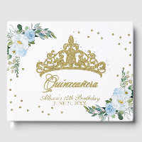 Guld Tiara  Baby blue Blommigt Quinceanera