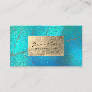 Guld Tiffany Aqua Sepia Foil botaniskt delikat Visitkort