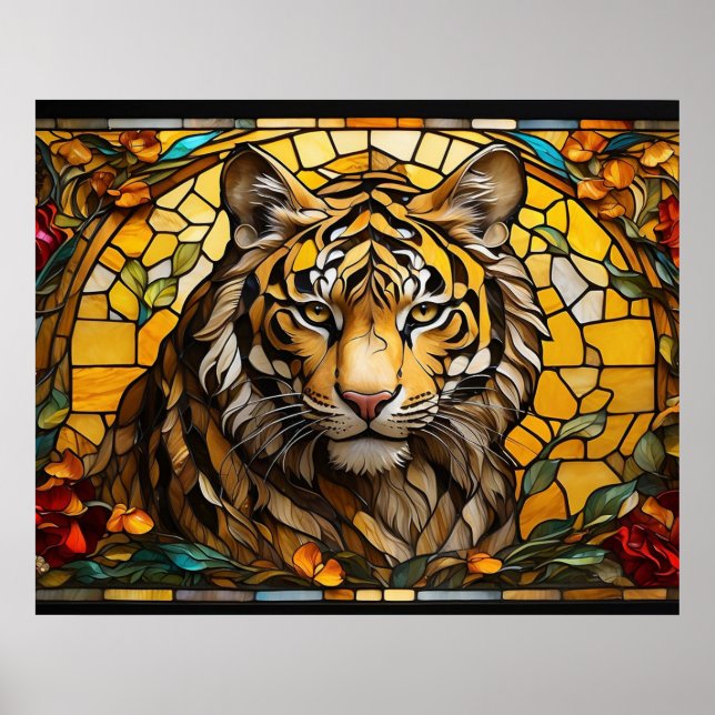 *~* Guld TIGER 5:4 AP68 Fantasyskt glasaktigt Poster (Framsidan)