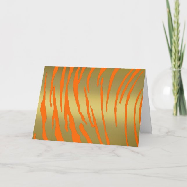 Guld Tiger Rand Orange Helgkort (Framsida)