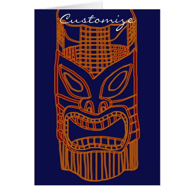 Guld Tiki Sculpture Thunder_Cove Hälsningskort (Framsidan)