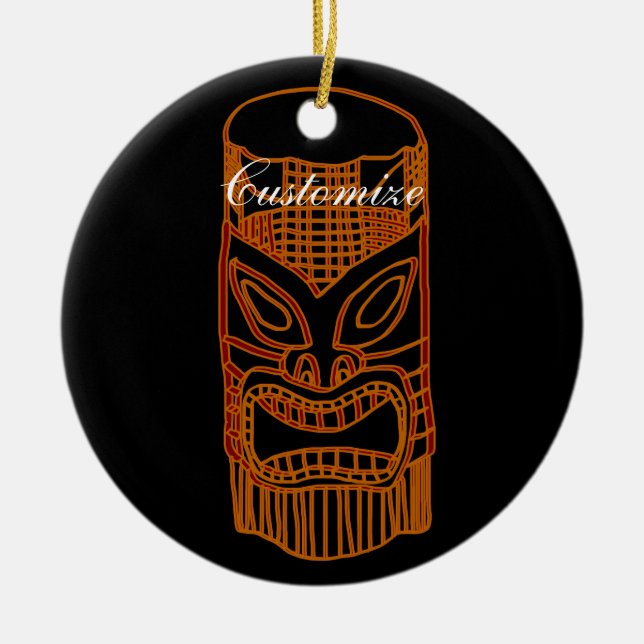 Guld Tiki Sculpture Thunder_Cove Julgransprydnad Keramik (Framsidan)