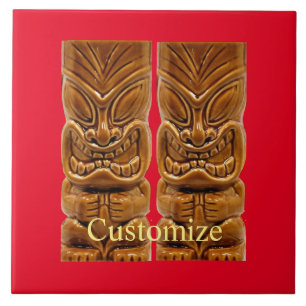 Guld Tiki Sculpture Thunder_Cove Kakelplatta