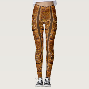 Guld Tiki Sculpture Thunder_Cove Leggings
