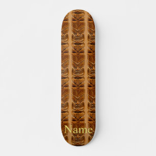 Guld Tiki Sculpture Thunder_Cove Mini Skateboard Bräda 18,5 Cm