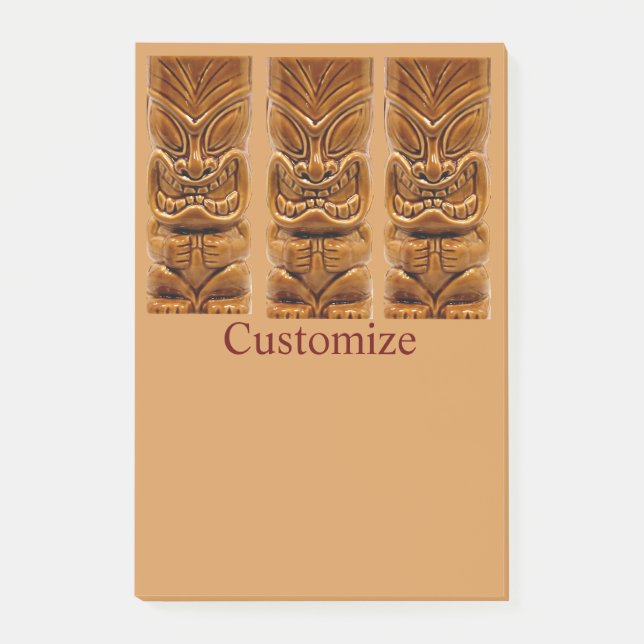 Guld Tiki Sculpture Thunder_Cove Post-it Block (Framsida)