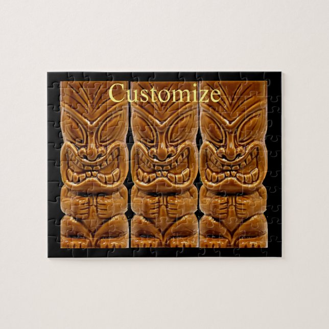 Guld Tiki Sculpture Thunder_Cove Pussel (Horisontell)