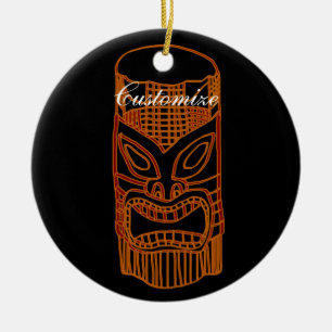 Guld- Tiki skulptur Thunder_Cove Julgransprydnad Keramik