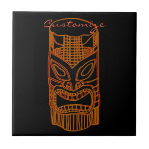 Guld- Tiki skulptur Thunder_Cove Kakelplatta