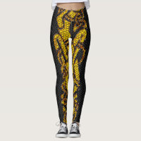 Guld Tiled Celtic Knot Dragon Hound on Black