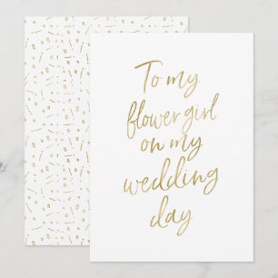 Guld Till min blomsterflicka på min bröllopsdag Inbjudningar