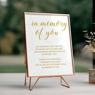 Guld till minne av dig Dikt Memorial Bröllop Poster
