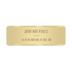 Guld Titta på Eleganten Modern minimalistisk mall Returadress Etikett