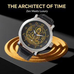 Guld Tittar Buddha i Serene Meditation Armbandsur