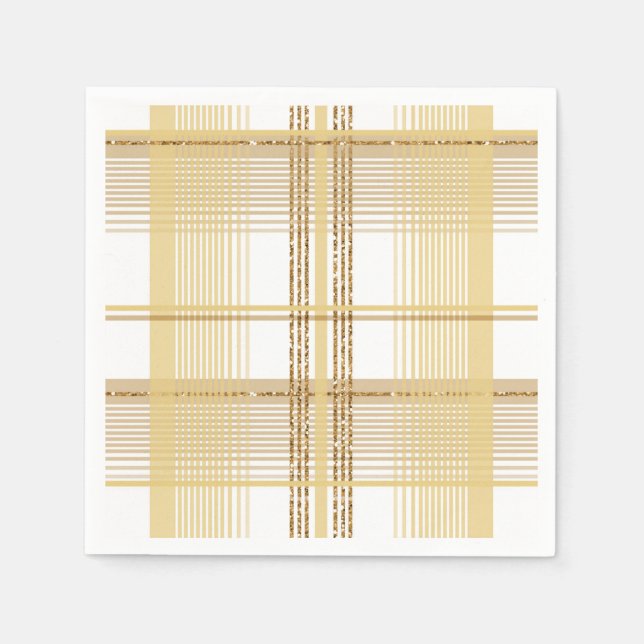 Guld tjärtan schaktare bröllop pappersservett (Framsidan)