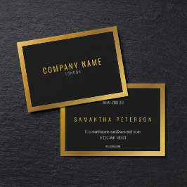 Guld, tjockt svart bakgrund guld gräns visitkort