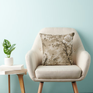 Guld Toile de Fleur Kudde