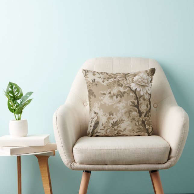 Guld Toile de Fleur Kudde (Stol)