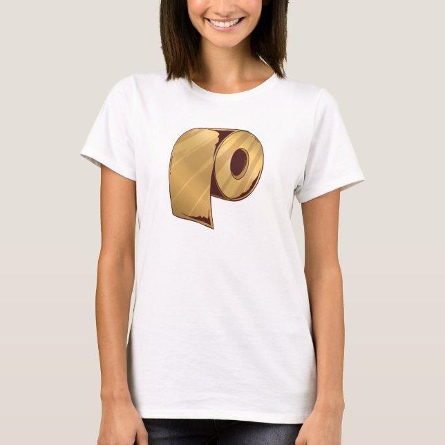 Guld Toilet Papper T Shirt (Framsida)