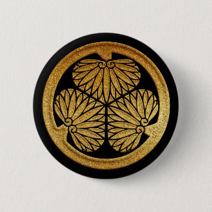 Guld Tokugawa Aoi Kamon Knapp