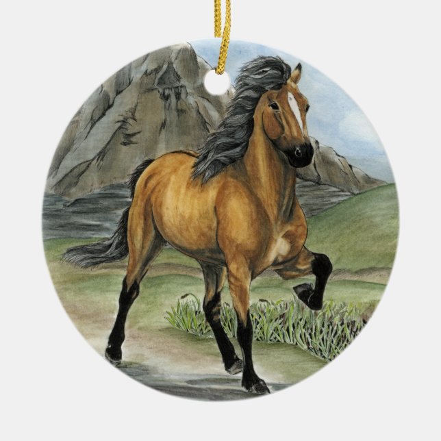 Guld- Tolt 2 Julgransprydnad Keramik (Framsidan)