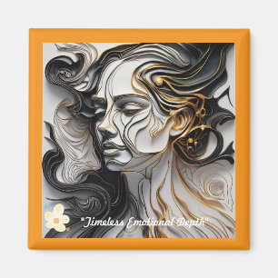 "Guld Tonad motionell konst" Magnet