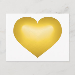 Guld tonade hjärtat vykort