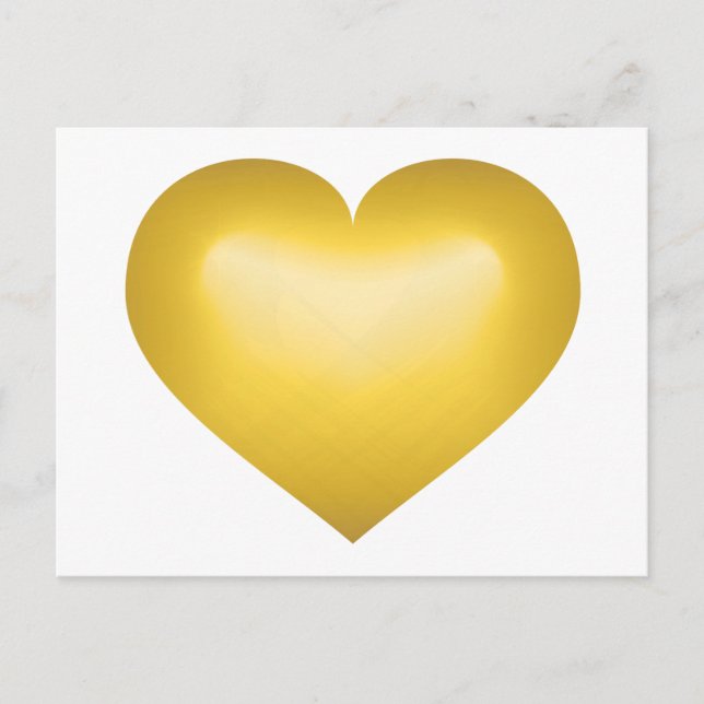 Guld tonade hjärtat vykort (Framsida)