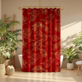 Guld Tone Chinese Dragon and Red