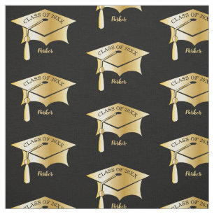 Guld Tone Grad Studentmössa Namn Klassår Tyg