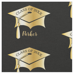 Guld Tone Grad Studentmössa Namn Klassår Tyg