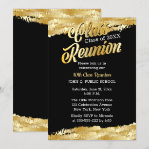 Guld Tone Modern Class Reunion Party Inbjudningar