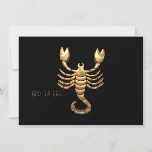 Guld Tone Scorpio Scorpion Symbol Zodiac Inbjudningar