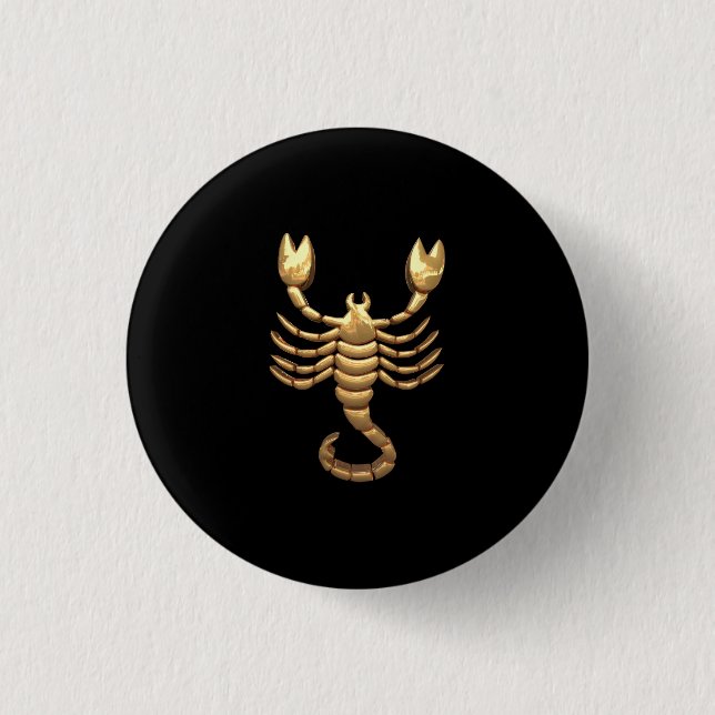 Guld Tone Scorpio Scorpion Symbol Zodiac Knapp (Framsida)