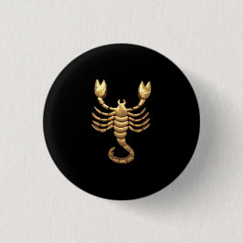 Guld Tone Scorpio Scorpion Symbol Zodiac Knapp