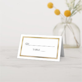 Guld Tone | Vita enkla platskort för Elegant Placeringskort