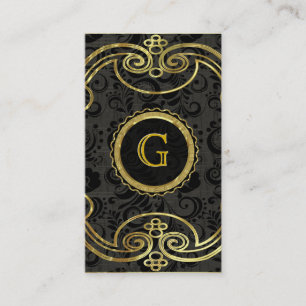 Guld Tones Baroque Swirls Mönster 2 Visitkort