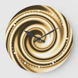 Guld Tones Soft Focus Spiral Swirl Illusion Stor Klocka