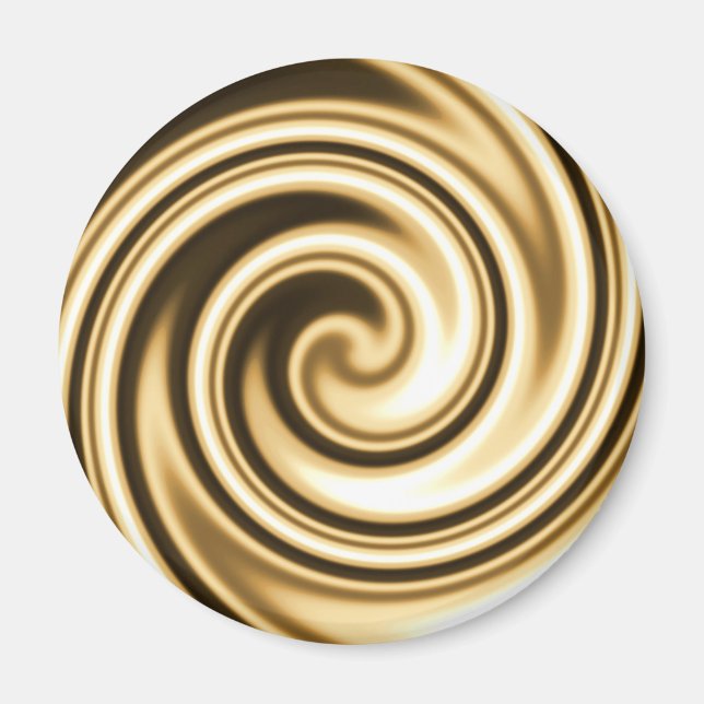 Guld Tones Soft Focus Spiral Swirl Magnet (Framsidan)