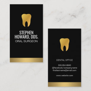Guld Tooth Guld Trim Sleek Black Visitkort
