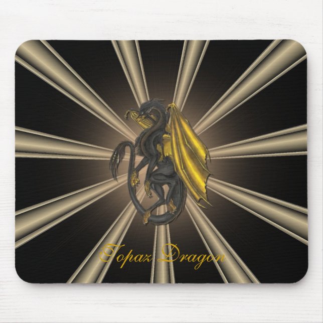 Guld Topaz Dragon Mouse Pad Musmatta (Framsidan)