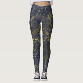 Guld Topografi Leggings