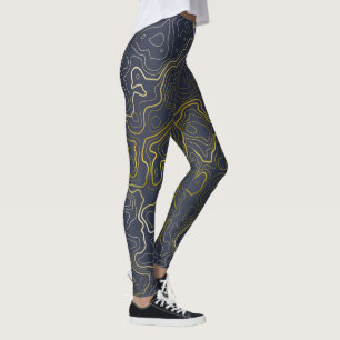 Guld Topografi Leggings